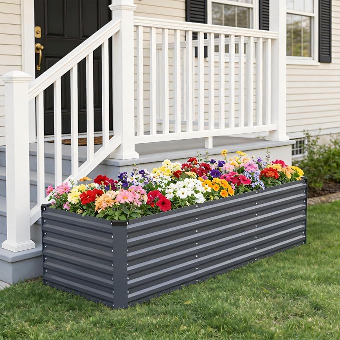INNO STAGE 8x3x2ft Galvanized Raised Garden Bed, Raised Garden Bed Kit-Metal - Image 9