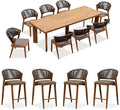 PURPLE LEAF 8-Piece Patio Dining Set Outdoor Furniture Rectangular Table and by PURPLELEAF
