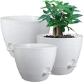 Large Self Watering Pots, 12/10/9 Plastic Planters by UOUZ