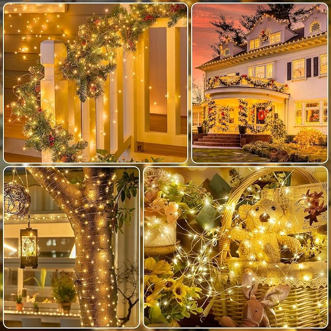 4-Pack Solar Fairy Lights Outdoor, 800 LEDs 264FT Extra-Long Solar String Lights - Image 8