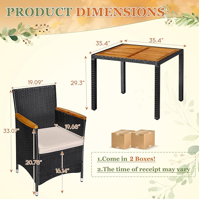 Greesum 5 Pieces Outdoor Patio Dining Set, Conversation Sets - Image 5
