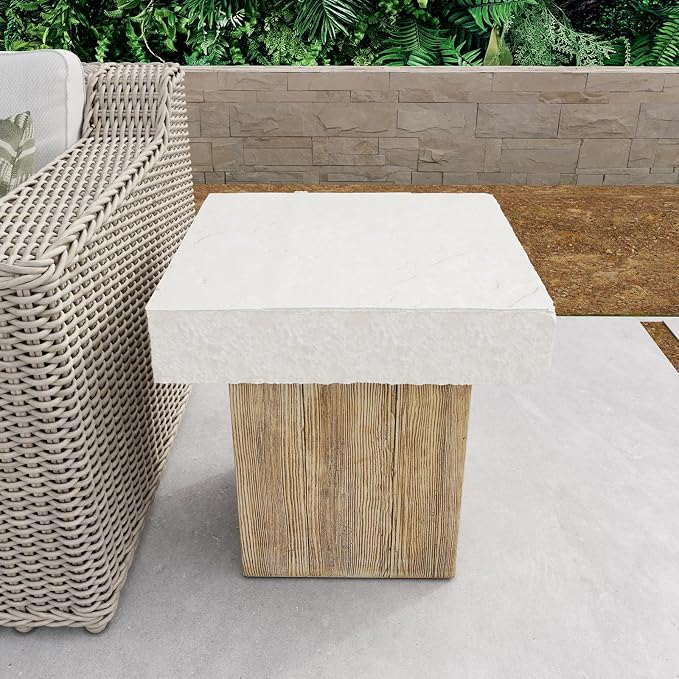 COSIEST Outdoor Medium Side Table, Patio Coffee Table, 19.7 inches Square MgO - Image 6