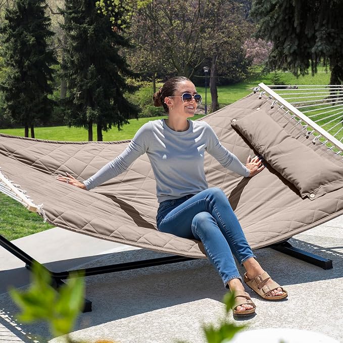 ANOW 2 Person Hammock with 12FT Stand, Heavy Duty Hammock with Stand - Image 2