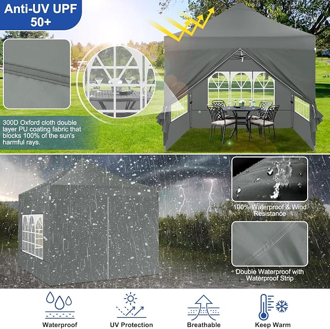 COBIZI 10x10 Heavy Duty Pop up Canopy Tent - Image 6
