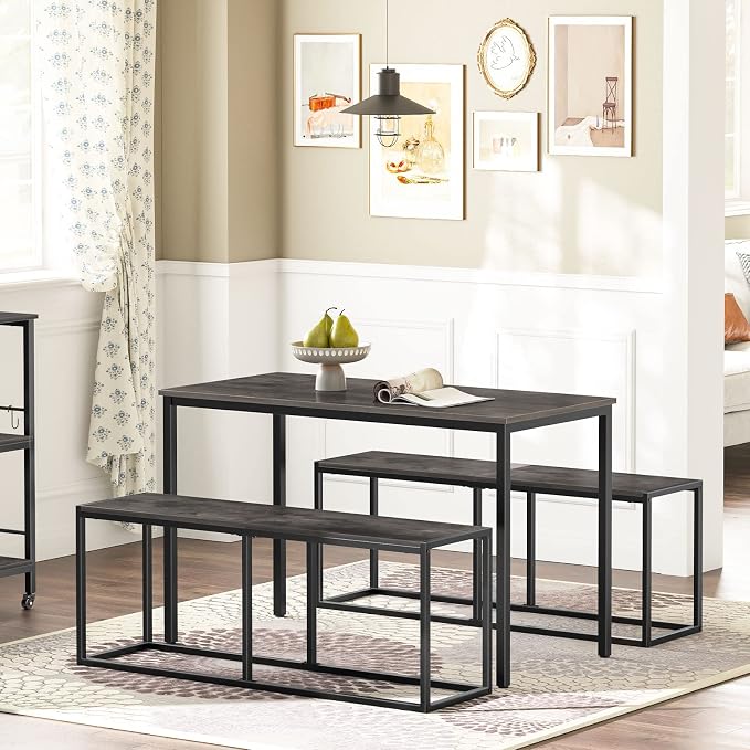 HOOBRO Dining Bench, 47.2 Inch Industrial Style Kitchen Table Bench, Steel Frame - Image 2
