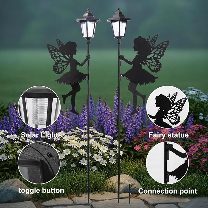 ZKLiLi Fairy Solar Garden Light, Outdoor Garden Fairy Decor Waterproof Large - Image 3