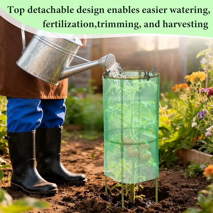 17.7" H Plant Support Stake Cage, Round Plant Support Garden Flower Stakes - Image 7