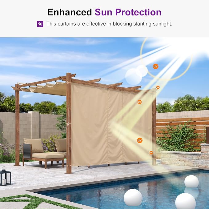 PURPLE LEAF 10' x 13' Outdoor Retractable Pergola Patio Metal Shelter - Image 3