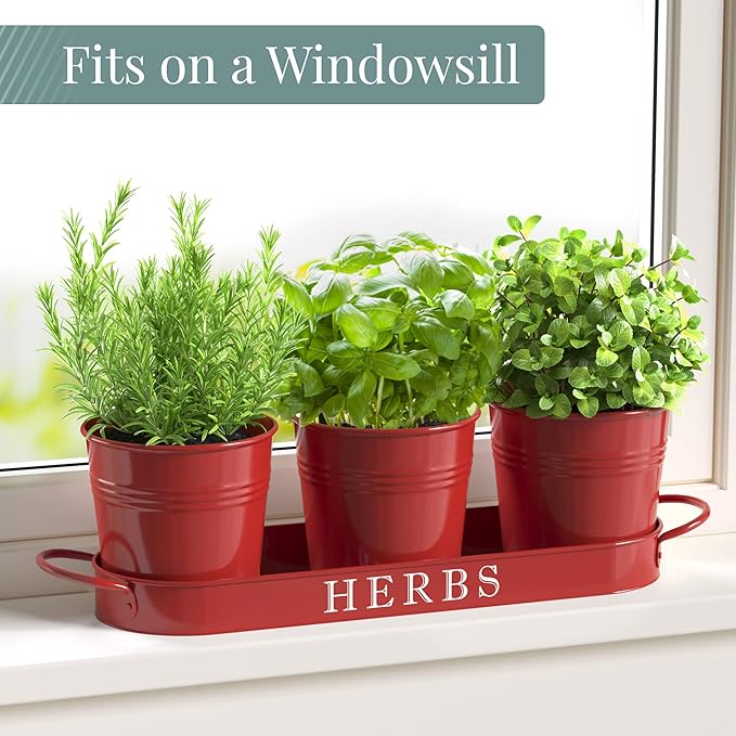 Barnyard Designs Indoor Herb Garden Planter Set - Image 3