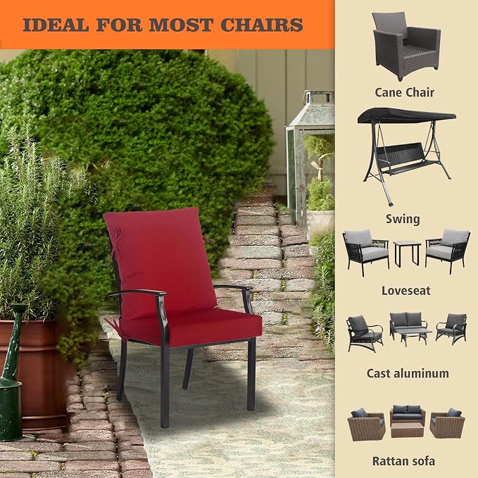 Goodgoods 20"x42" Outdoor Dining Chair Cushion Set of 1 Patio Furniture Cushion - Image 4