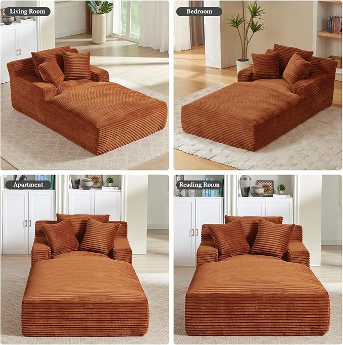 78.7" Chaise Lounge Chair Indoor, Oversized Boneless Couch Comfy Upholstered - Image 7