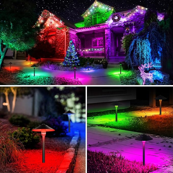SUNVIE RGBW Low Voltage Landscape Lights 3W Color Changing Pathway Lights - Image 5