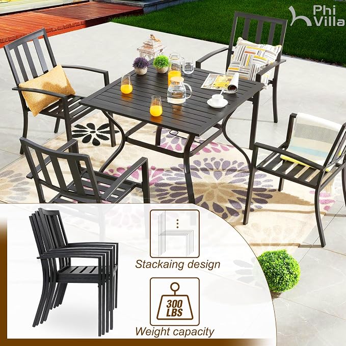 PHI VILLA 5 Piece Outdoor Dining Set - Image 3