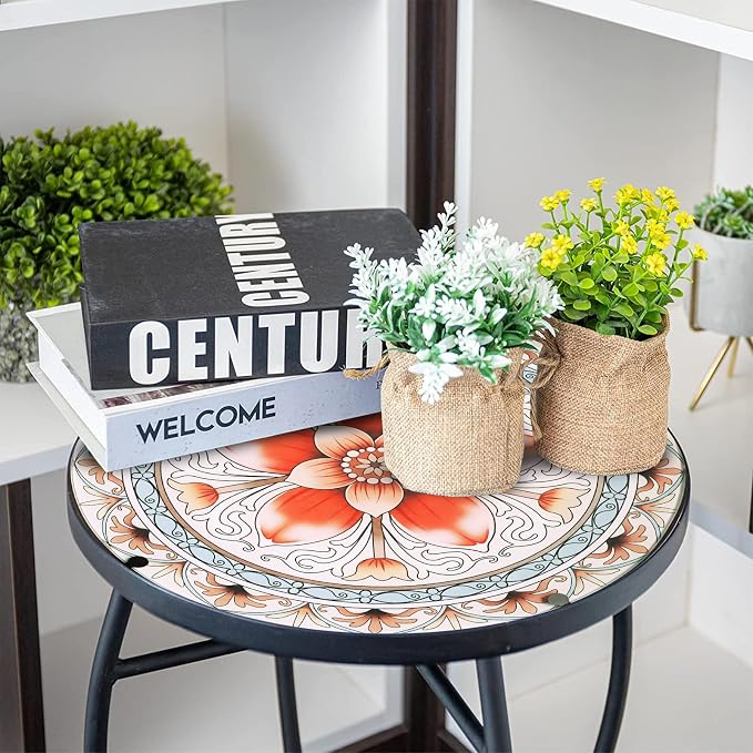 2PCS 12 Inch Small Outdoor Side Table - Image 2