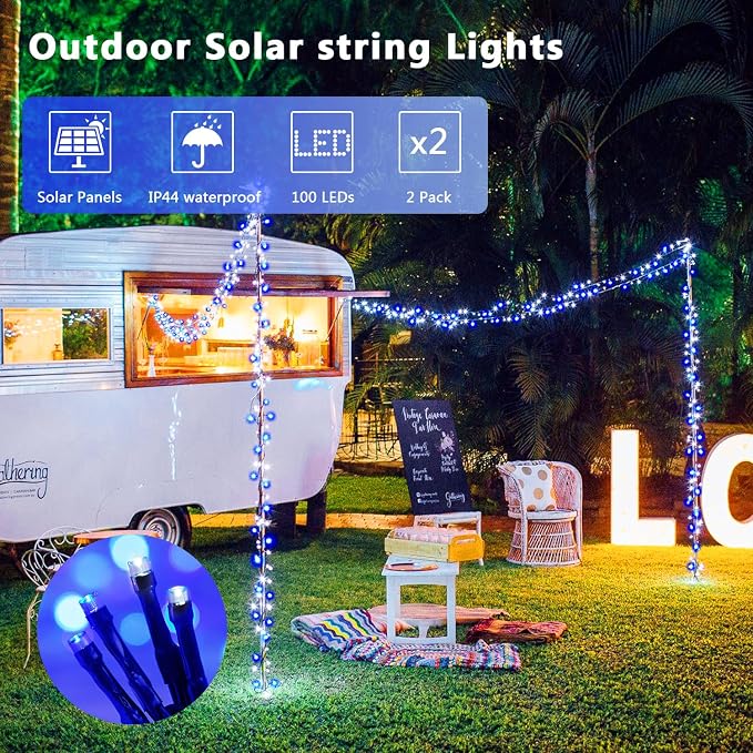 JMEXSUSS 2 Pack Solar String Lights Outdoor Waterproof, Total 66 FT 200 LED - Image 7