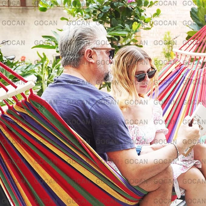 Double Hammock 2 Person Extra Large 220x160cm Total Length 330cm Load 500lb - Image 4