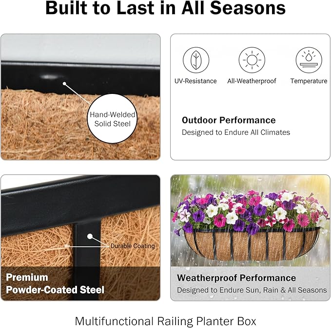 36“ Window Box Railing Planter - Image 5
