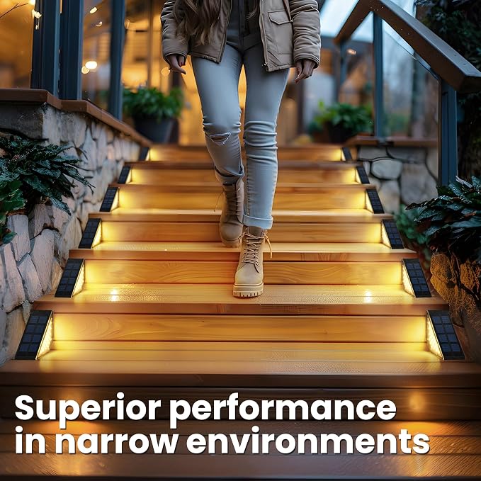 SOLPEX Solar Step Lights for Outside, 24 LEDs Solar Stair Lights Outdoor - Image 2
