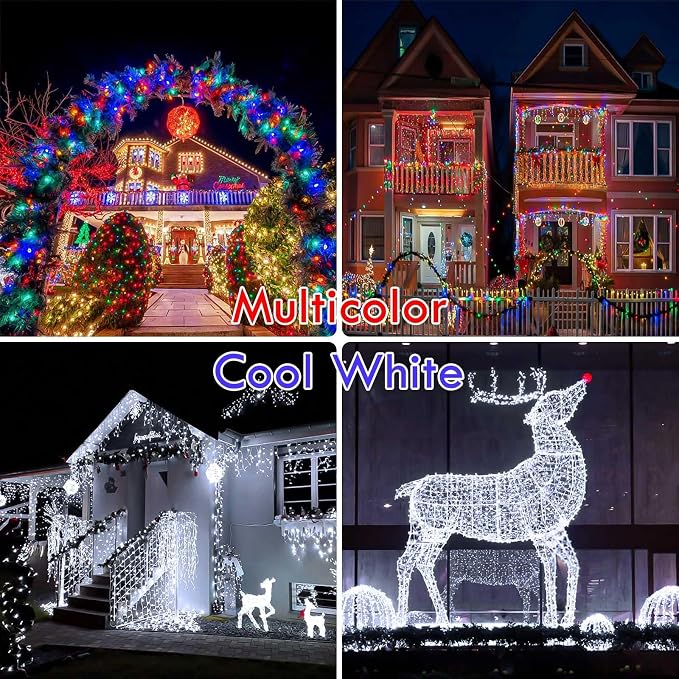 Cool White to Multicolor Color Changing 100 LED 33FT Connectable Christmas - Image 6