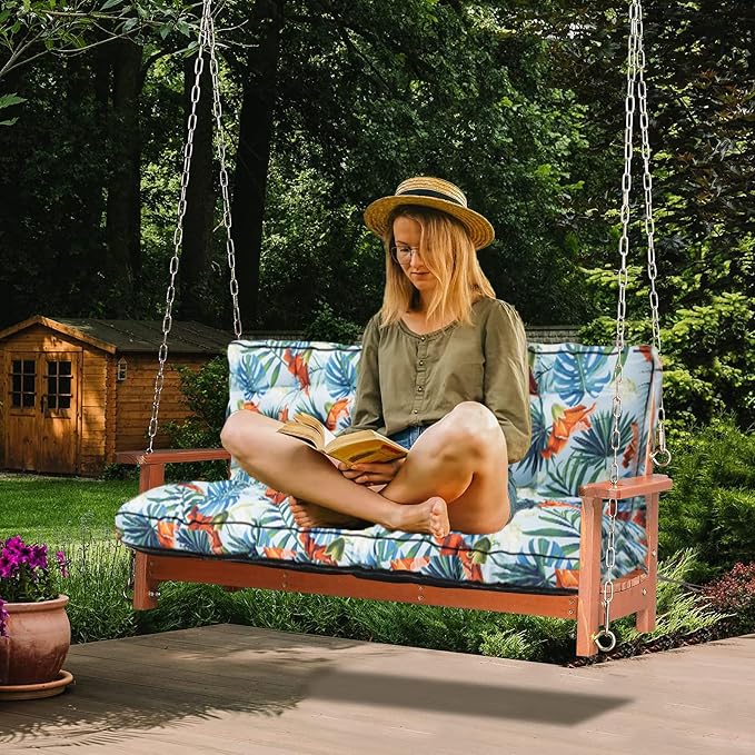Waterproof Porch Swing Cushion Replacement, 2–3 Seat Swing Seat Cushion - Image 2