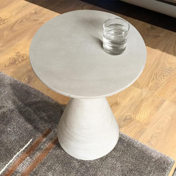 Small Drink Table, Round Martini Table, Drum End Table Side Table, Metal Accent - Image 5