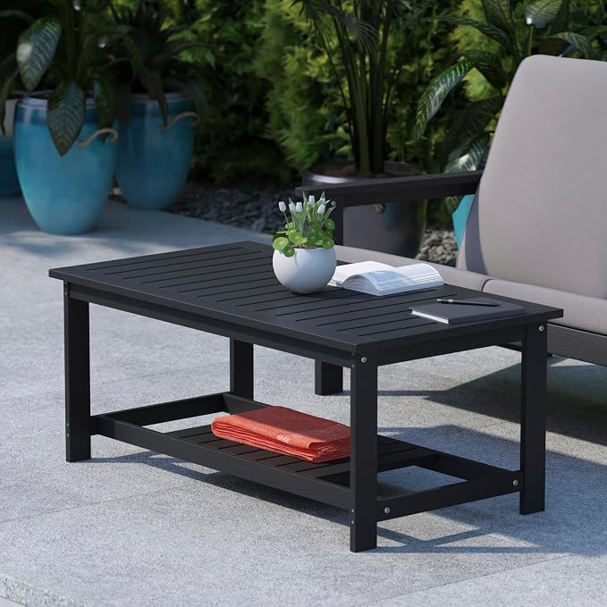 BizChair Two Tiered Commercial Grade Adirondack Coffee Table by BizChair