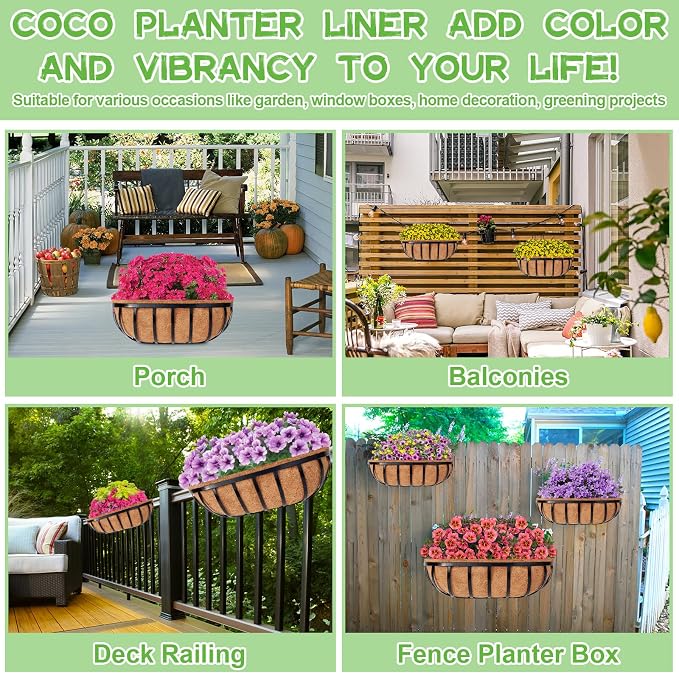 Riare 4 Pack 30 Inch Trough Coco Coir Liners - Image 7