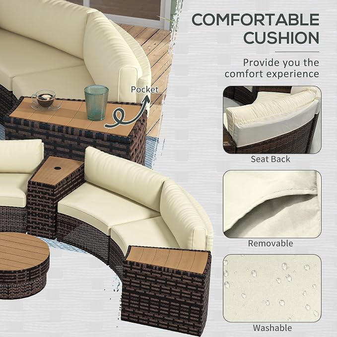 Outsunny 8 Piece Patio Furniture Set - Image 5