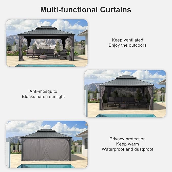 PURPLE LEAF 11' X 14' Hardtop Gazebo - Image 3