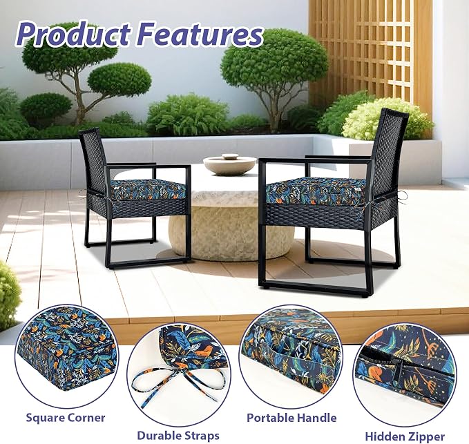 Outdoor Chair Cushions Set of 4, Waterproof Outdoor Seat Cushions - Image 5