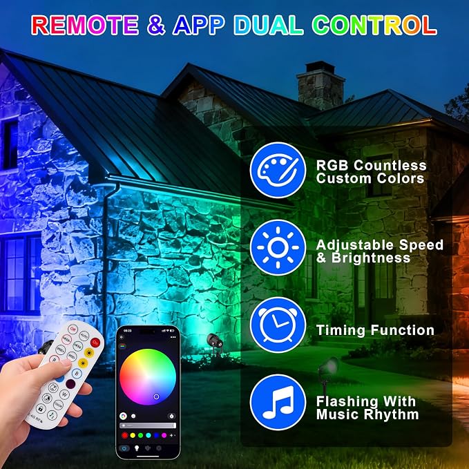 RGB Color Changing Spotlights Outdoor, LED Landscape Lighting - Image 2