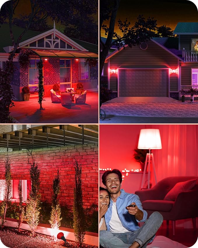 EDISHINE PAR38 Red LED Flood Light Bulbs Outdoor, Dimmable LED Light Bulb - Image 6