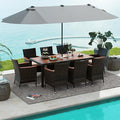 Tangkula 11 Piece Rattan Outdoor Dining Set by TANGKULA
