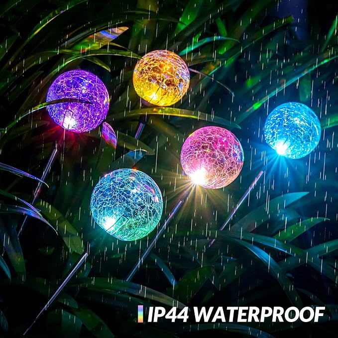 SOLPEX Solar Garden Lights 3 Pack, Solar Lights Outdoor Decorative, Solar Globe - Image 2