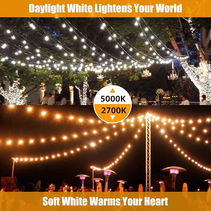 Lakumu Outdoor String Lights 96FT, Commercial Grade Heavy Duty Patio Lights - Image 7