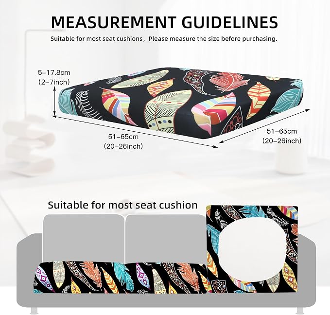 8Pcs Outdoor Cushion Covers, Patio Cushion Covers, Stretch Elastic Slipcovers - Image 2
