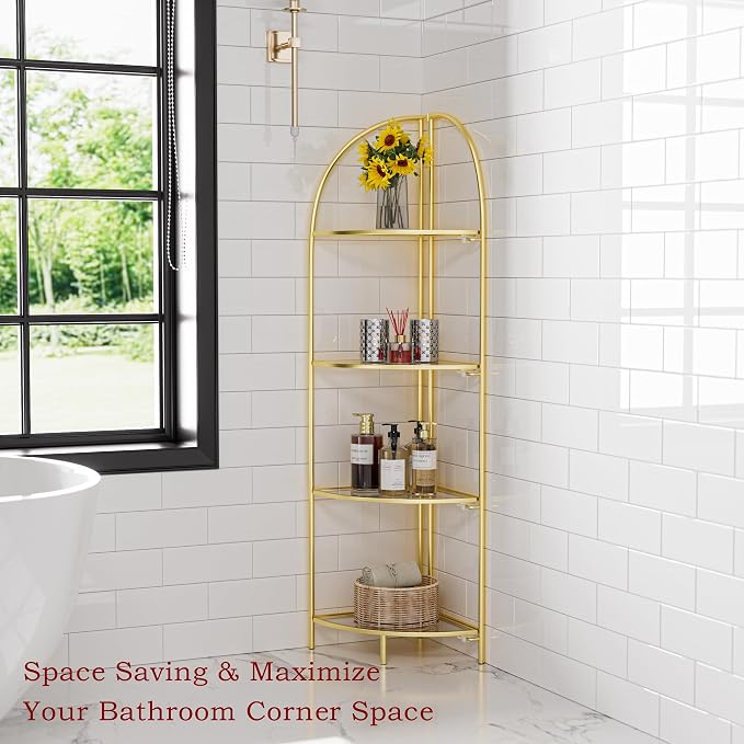 Crofy Foldable 4 Tier Corner Shelf, Metal Corner Plant Stand - Image 6