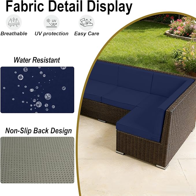 Outdoor Replacement Cushions for Patio Furniture, Splash-Resistant and - Image 4