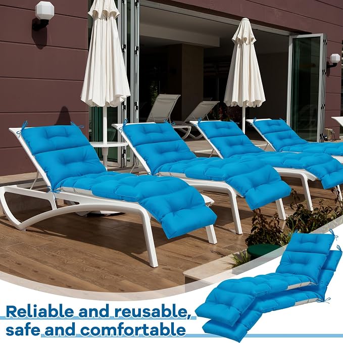 Kigley 2 Pcs Chaise Lounge Cushions 75 x 22 x 5 Inches Soft Lounge Chair - Image 5