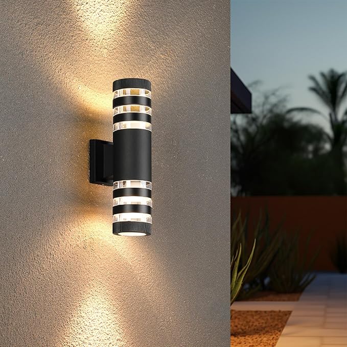 6Pack 15inch LED Cylinder Up & Down Wall Lights, 18W Modern Outdoor Wall Light - Image 2