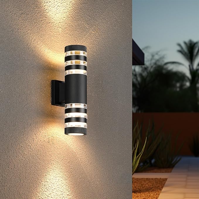 4Pack 15inch LED Cylinder Up & Down Wall Lights, 18W Modern Outdoor Wall Light - Image 2