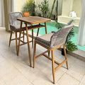 PURPLE LEAF Patio Counter Height Bar Stools 24" H Set of 2 Modern Rattan Bar by PURPLELEAF