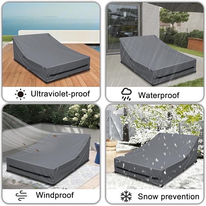 Outdoor Rattan Daybed Cover Heavy Duty 600D Weather-Resistant Waterproof Patio - Image 9