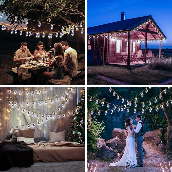 Solar String Lights for Outside, 24FT Vintage Rope Hemp Solar Outdoor String - Image 7