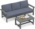 SERWALL HDPE Patio Sofa Set, 4-piece Sectional Outdoor Furniture Set, All by SERWALL
