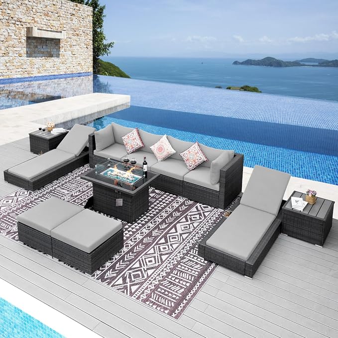 NICESOUL 11 Piece Sectional Outdoor Set by NICESOUL