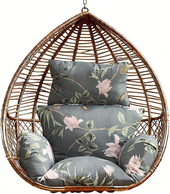 Floral Egg Chair Cushions Indoor Outdoor Hanging Basket Chair Pads Replacement by ChairCushions