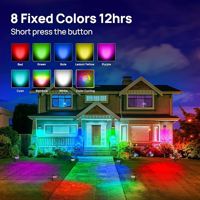 Consciot Solar Spot Lights Outdoor, Halloween Decorations 22 LEDs IP67 - Image 2
