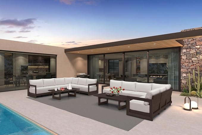 PURPLE LEAF Patio Furniture Set L-shaped Outdoor Couch - Image 2