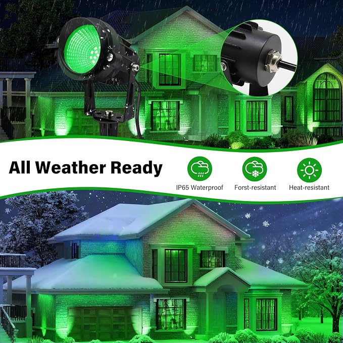 Christmas Spot Lights Outdoor Landscaping Spotlight, 12W Green LED Landscape - Image 4